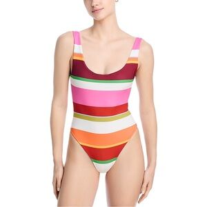 Cala De La Cruz Franca Striped‎ One Piece Swimsuit XL